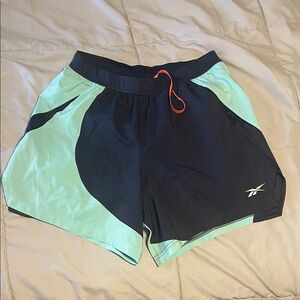 Reebok Navy and Mint Green Performance Shorts
